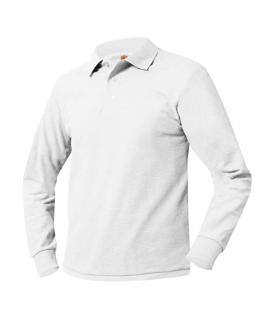 OLS White Long Sleeve Polo w/ Logo