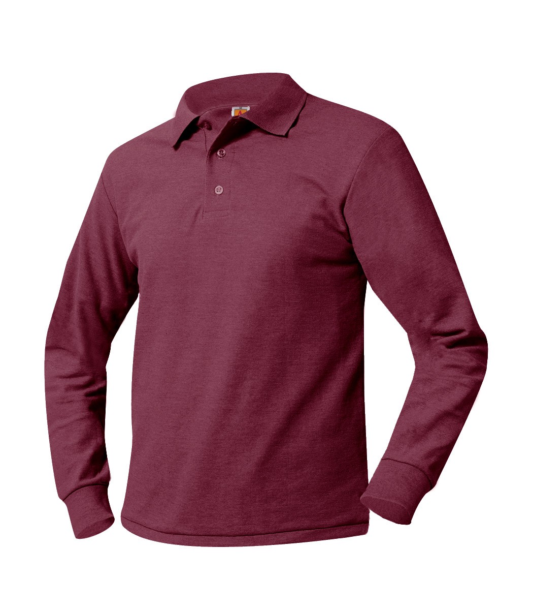 SAS Maroon L/S Polo w/ Logo