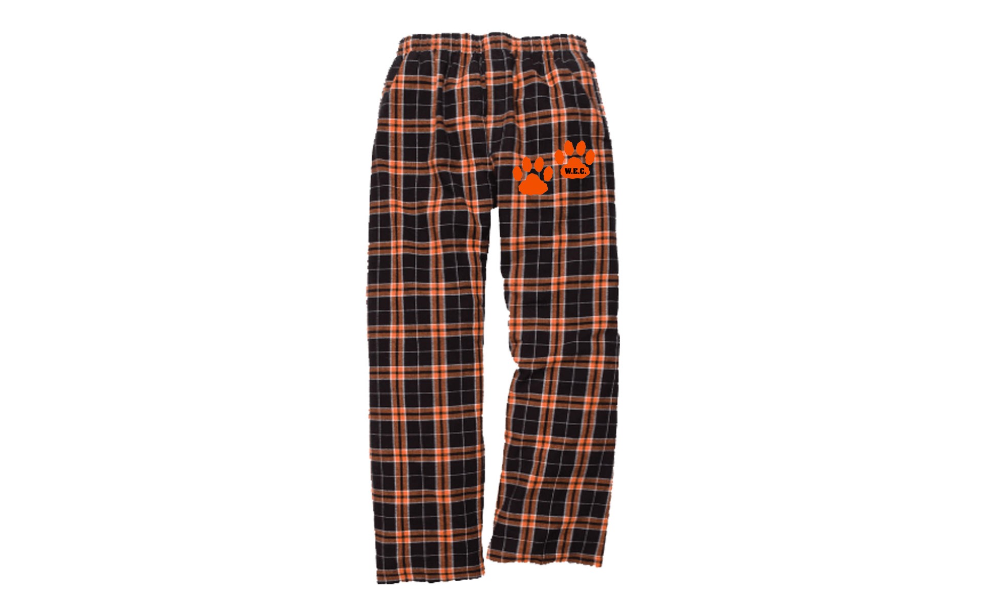 W.E.C. Spirit Black & Orange Pajama Pants w/ 2 Paw Logo* - Please Allow 2-3 Weeks for Delivery