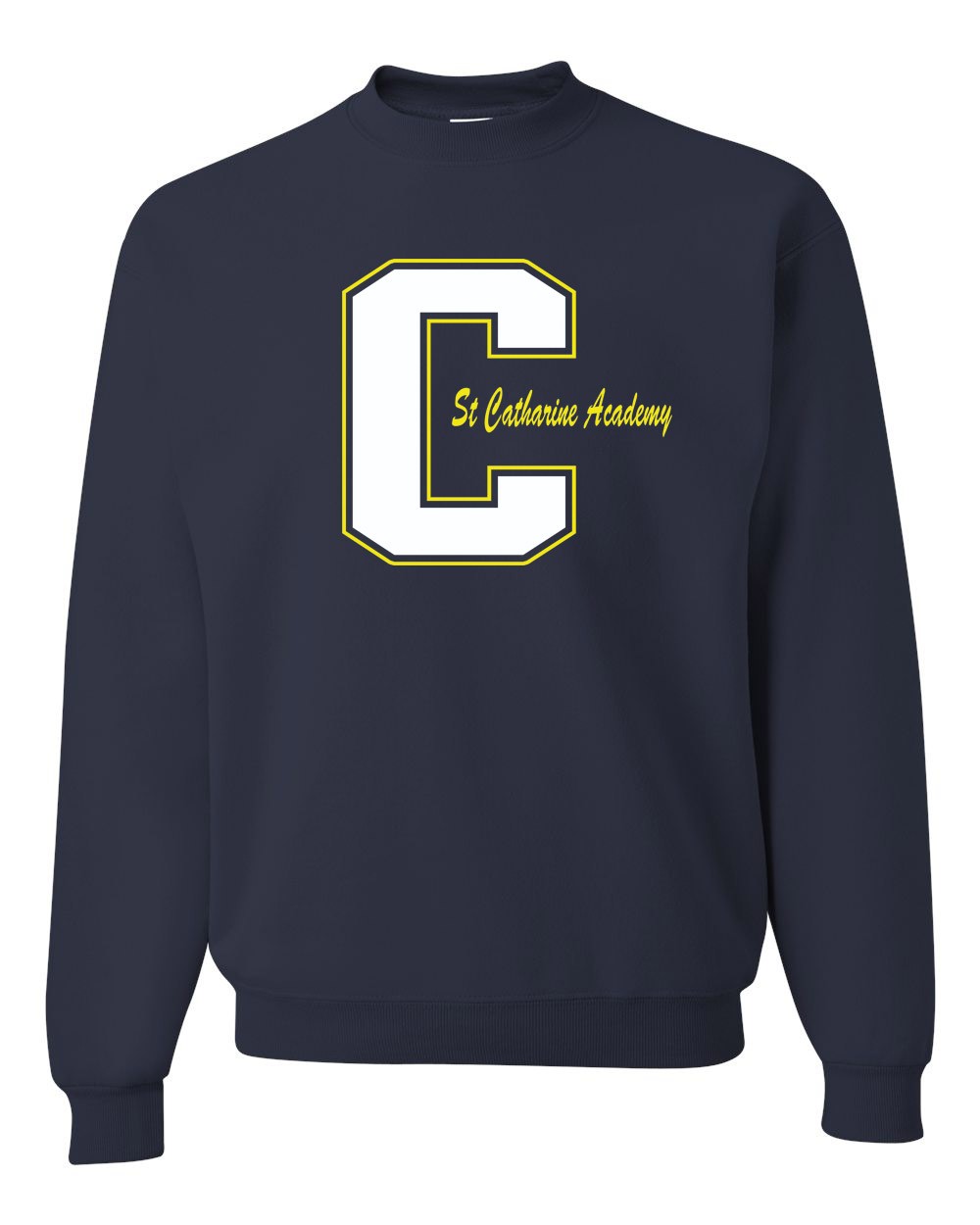 STAFF CAT Sweatshirt w/ Full Front White and Yellow Logo - Please allow 2-3 Weeks for Delivery