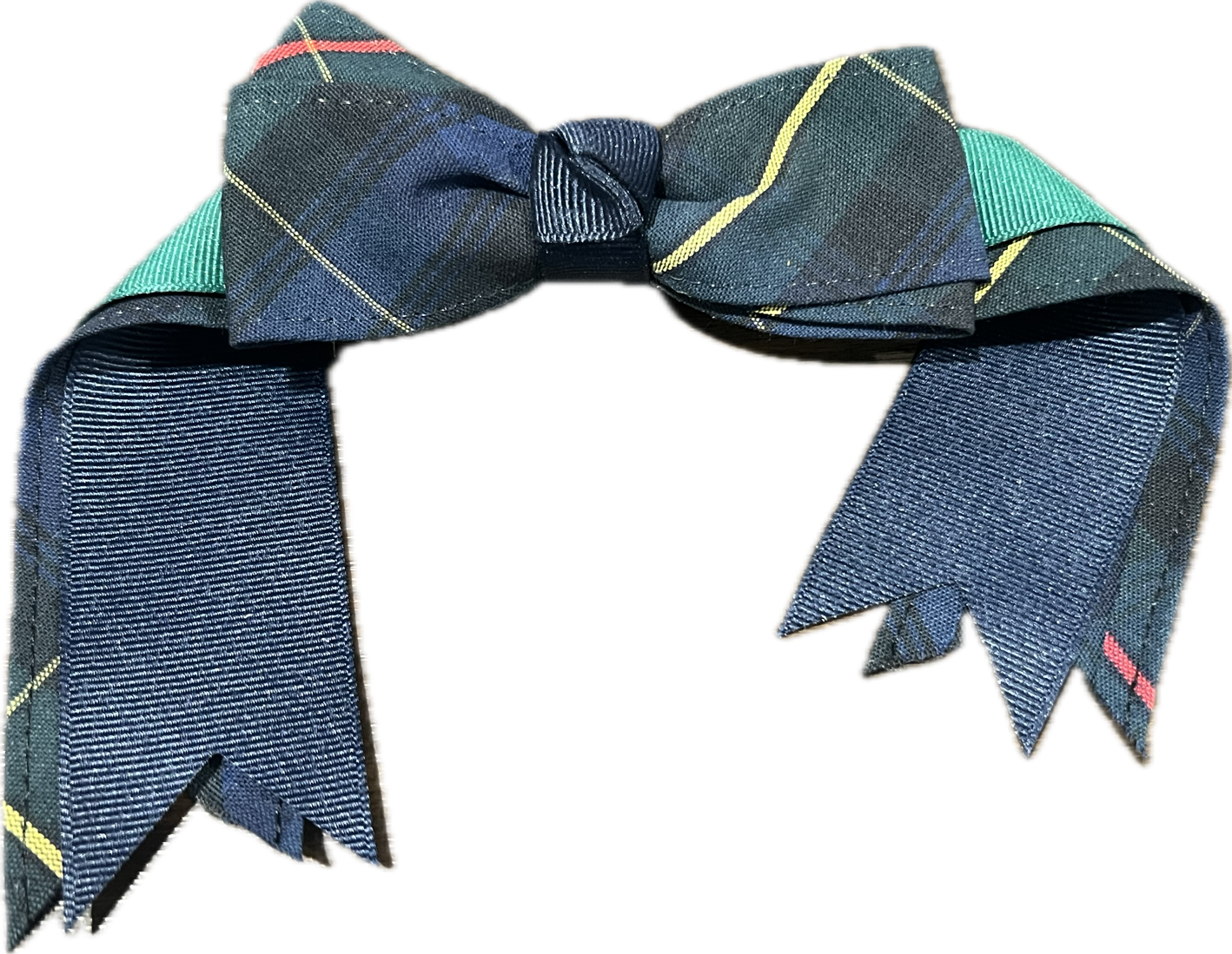 Plaid 55 Scrunchie with Bow and Ribbon
