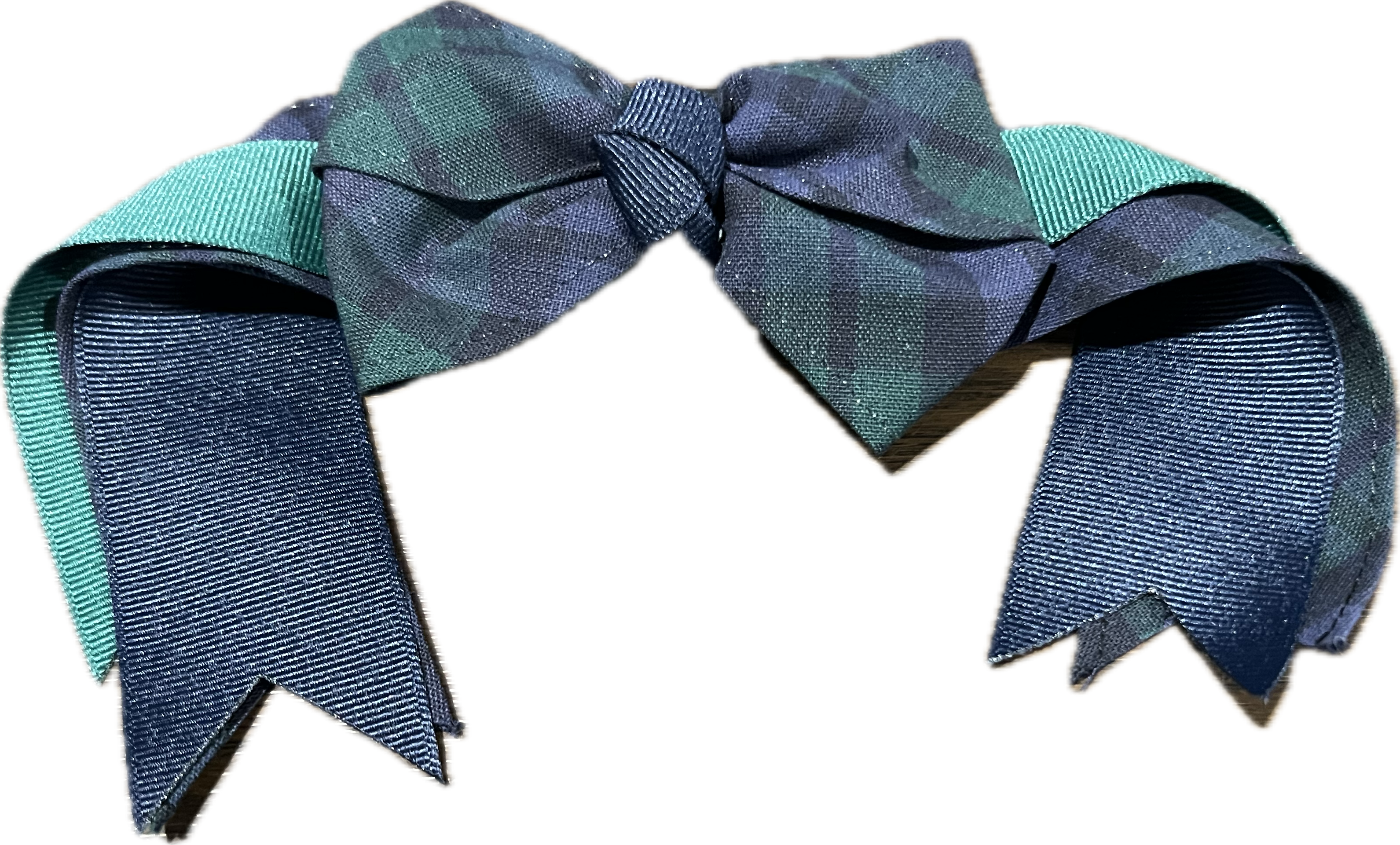 Plaid 77 Scrunchie with Bow and Ribbon