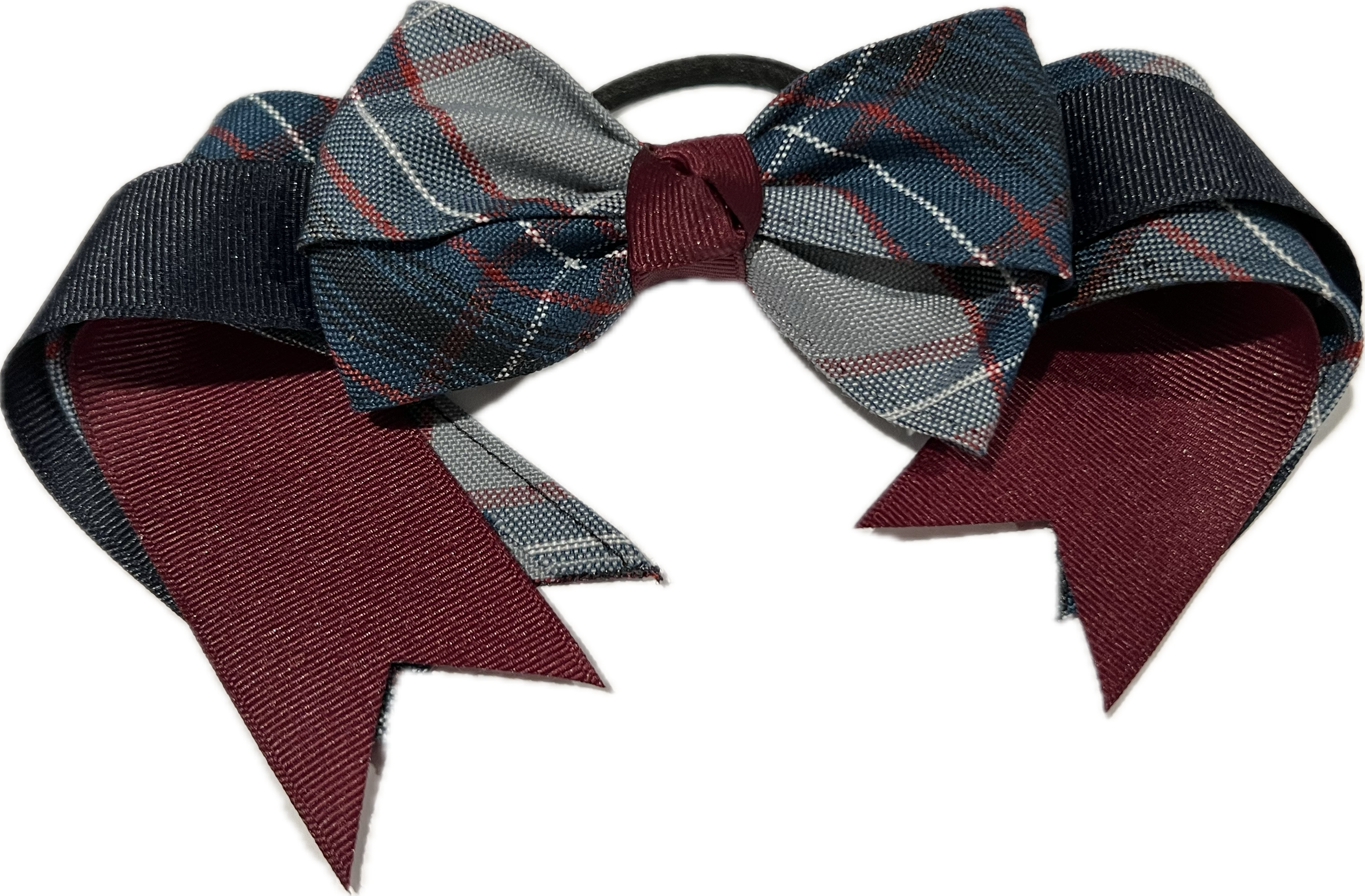 Plaid 82 Scrunchie with Bow and Ribbon