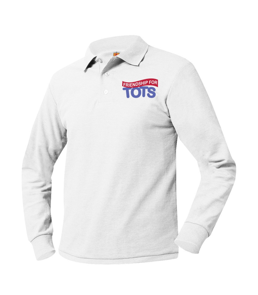 FTOTS White L/S Polo w/ School Logo