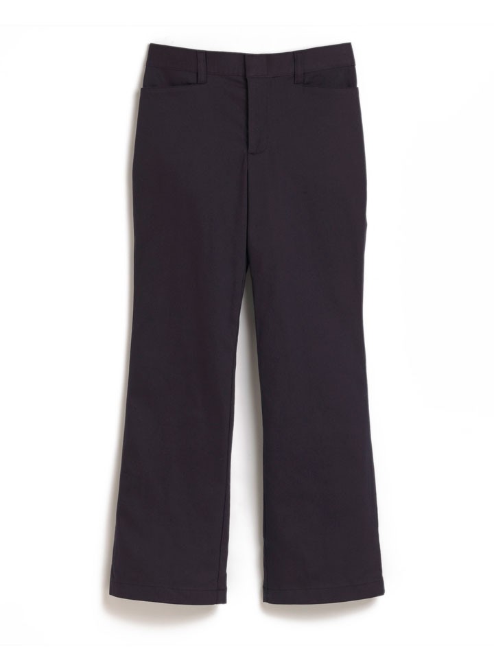 Women's Junior Black Flat Front Pants