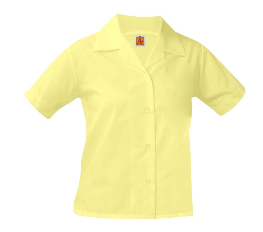 Girls Yellow S/S Pointed Collar Blouse
