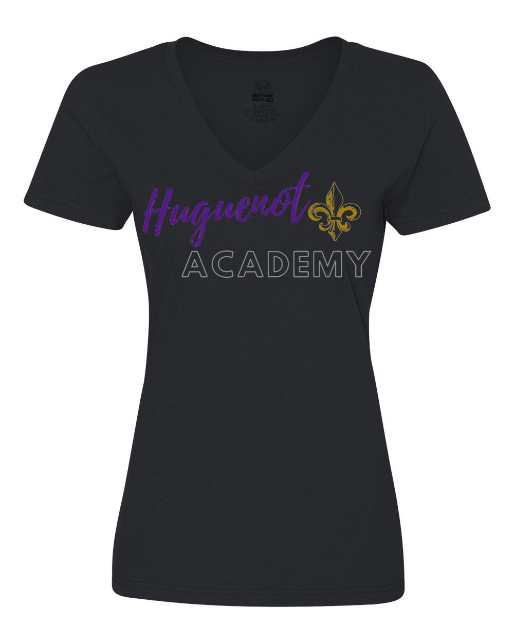 HA Spirit S/S Ladies V-Neck T-shirt w/ Huguenot's Logo - Please Allow 2-3 Weeks for Delivery