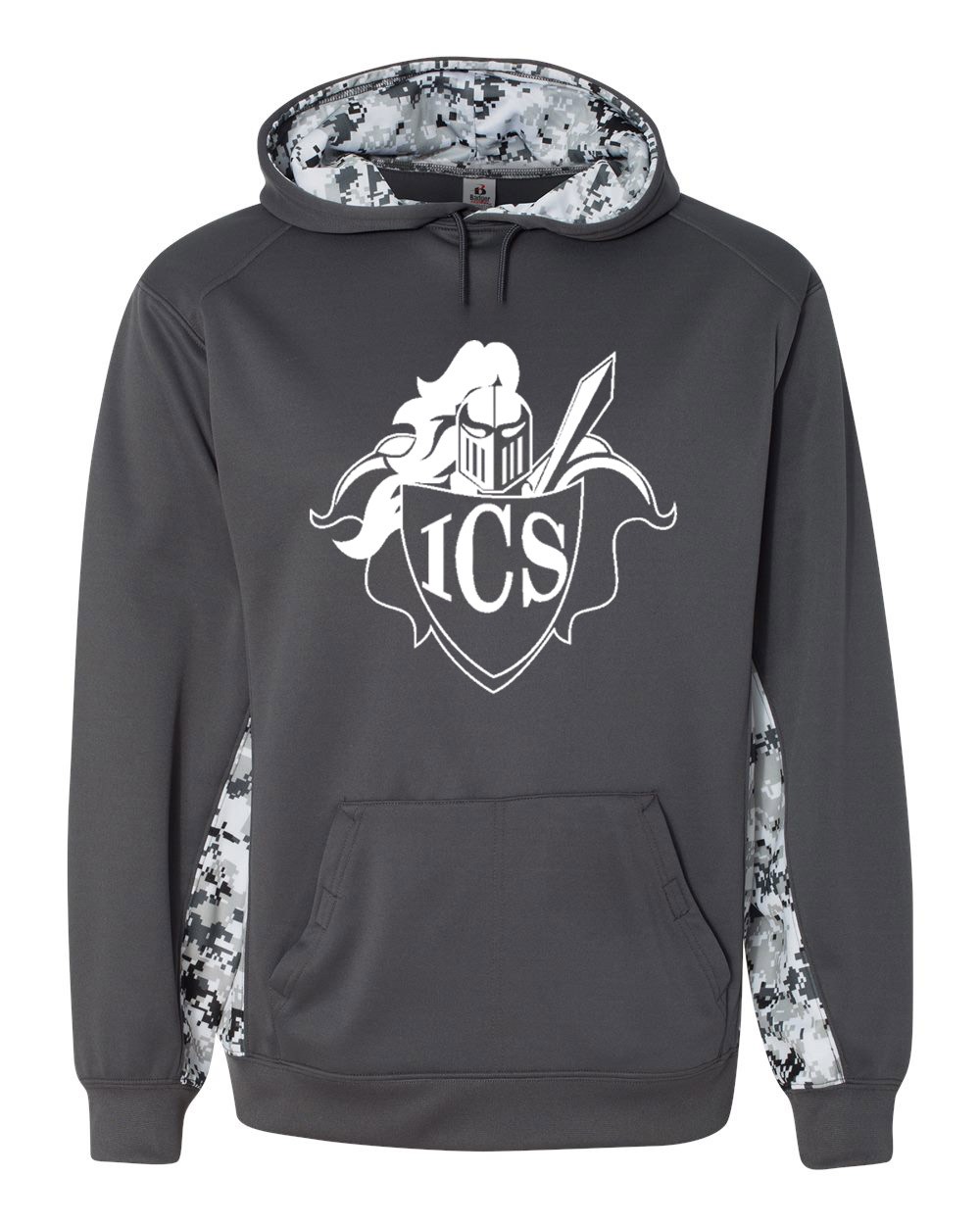 ICS Spirit Digital Color Block Hoodie w/ White Logo - Please Allow 2-3 Weeks for Delivery