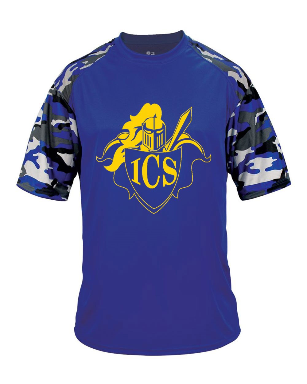ICS Spirit S/S Camo T-Shirt w/ Gold Logo #12- Please Allow 3-4 Weeks for Delivery