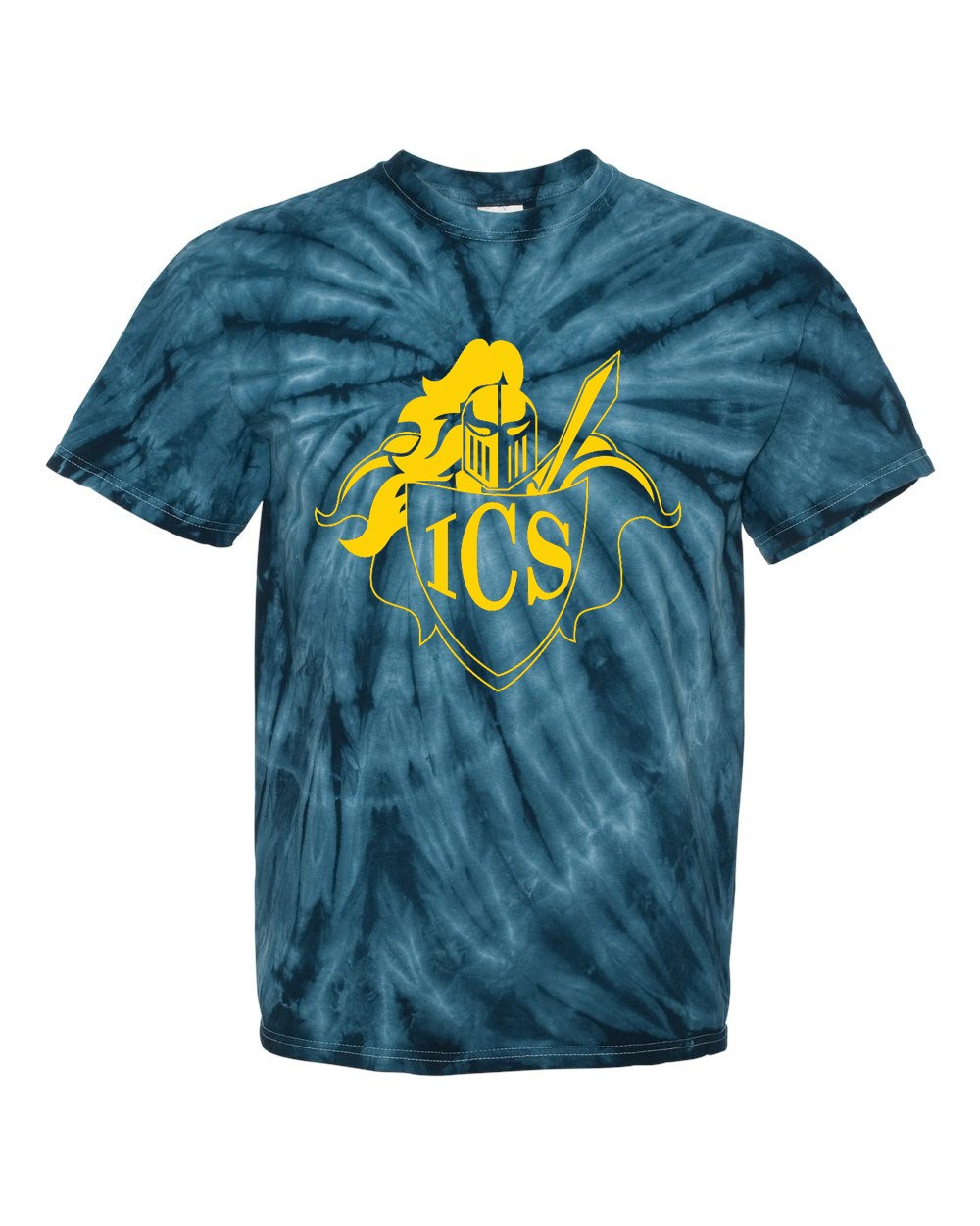 ICS Staff S/S Tie Dye T-Shirt w/ Yellow Logo - Please Allow 2-3 Weeks for Delivery