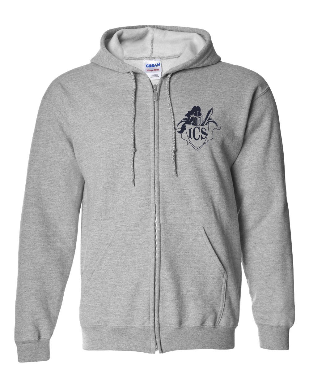 ICS Staff Zipper Hoodie w/ Navy Logo #F17- Please allow 2-3 Weeks for Delivery