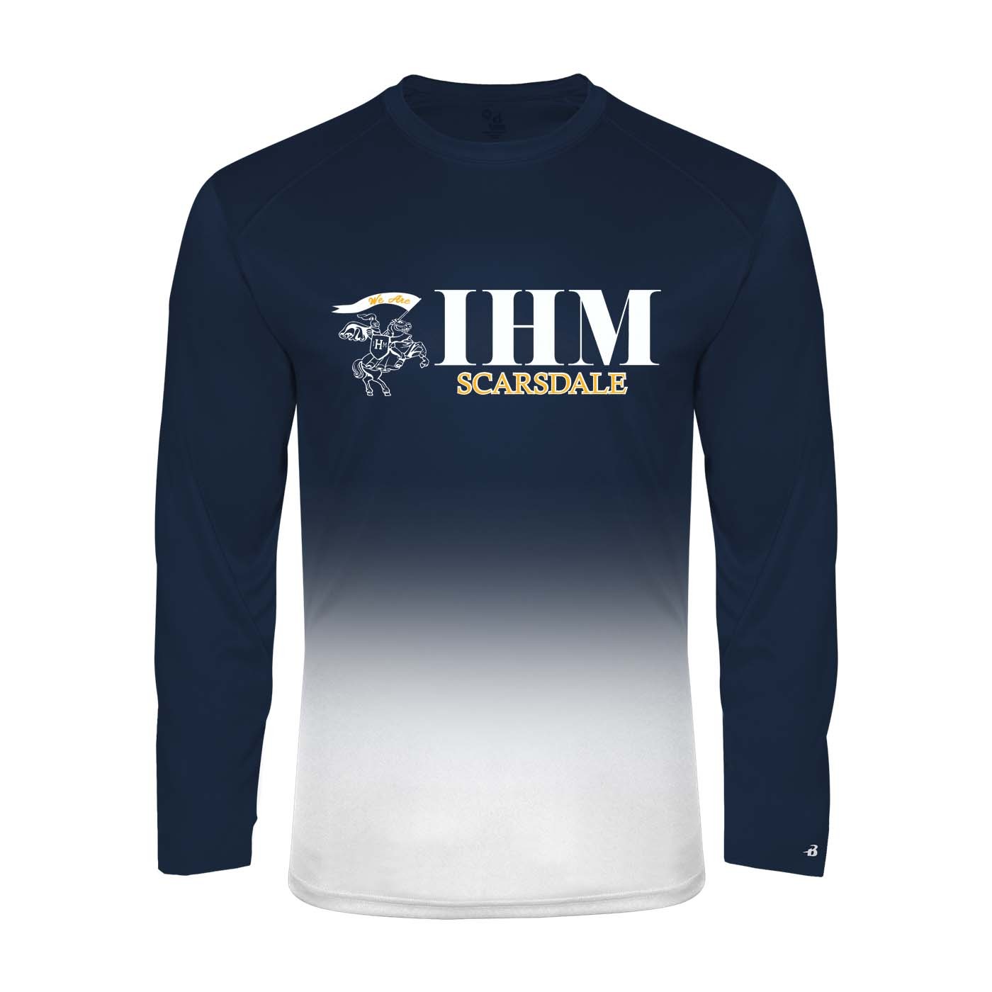 IHM Ombre L/S Spirit T-Shirt w/ White Knight Logo - Please Allow 2-3 Weeks for Delivery