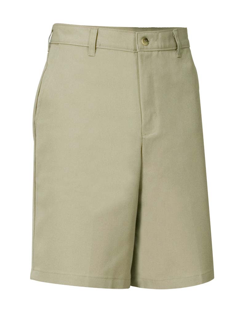 IHM Boys' Flat-Front Adjustable Waist Khaki Dress Shorts w/ School Logo