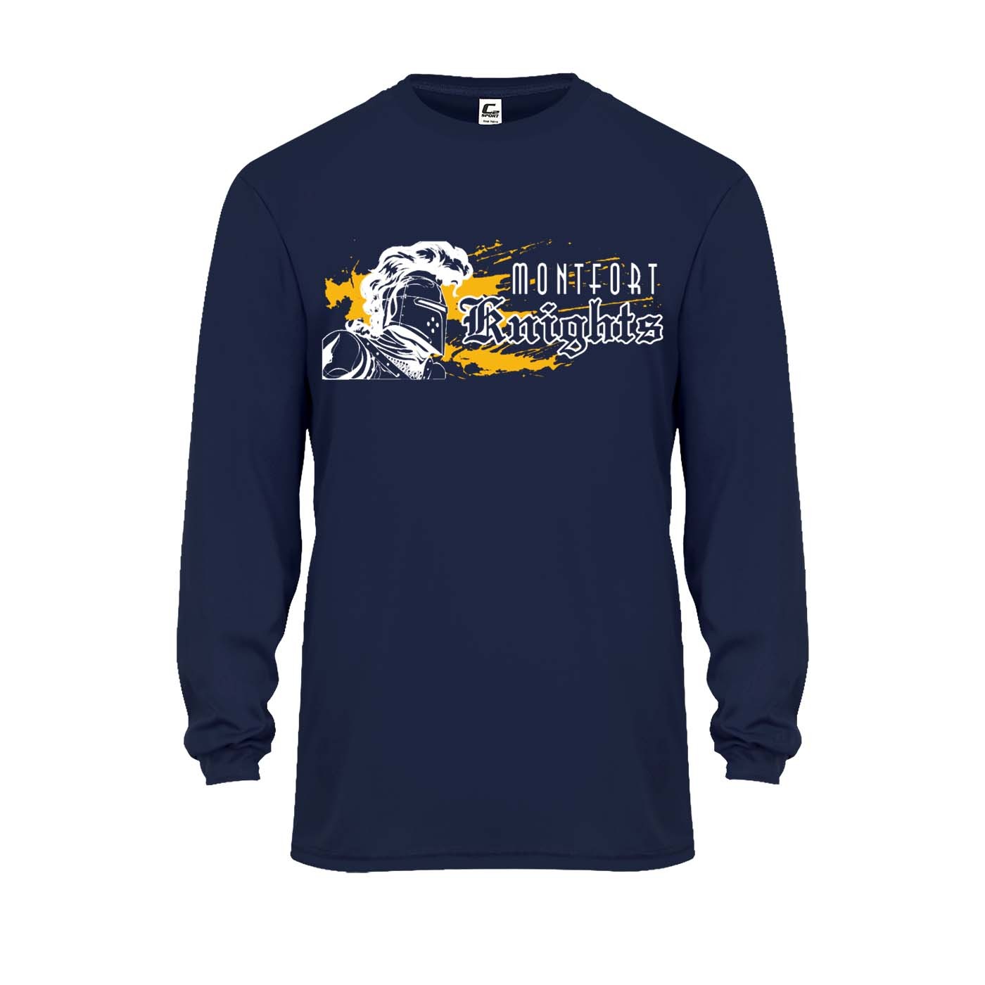 MONTFORT Spirit L/S Performance T-Shirt w/ White Knight Logo - Please Allow 2-3 Weeks for Delivery