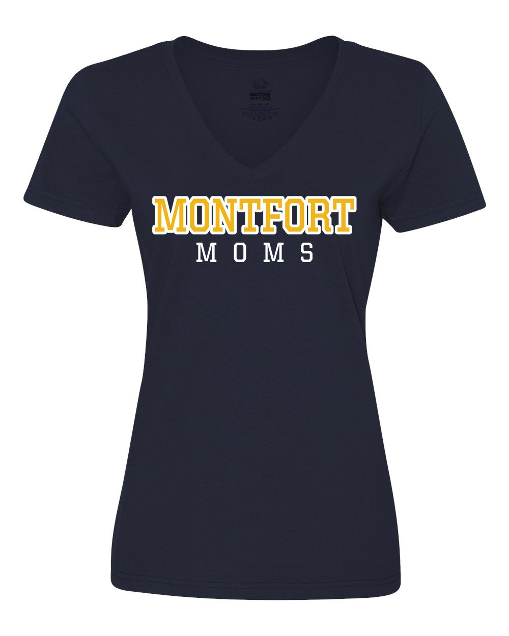 Montfort Spirit S/S Women's V-Neck T-Shirt w/ Montfort Moms Logo - Please Allow 2-3 Weeks for Delivery