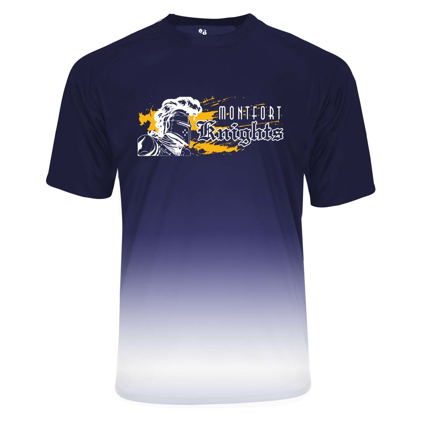 MONTFORT Spirit Reverse Ombre S/S T-Shirt w/ White Knight Logo - Please Allow 2-3 Weeks for Delivery