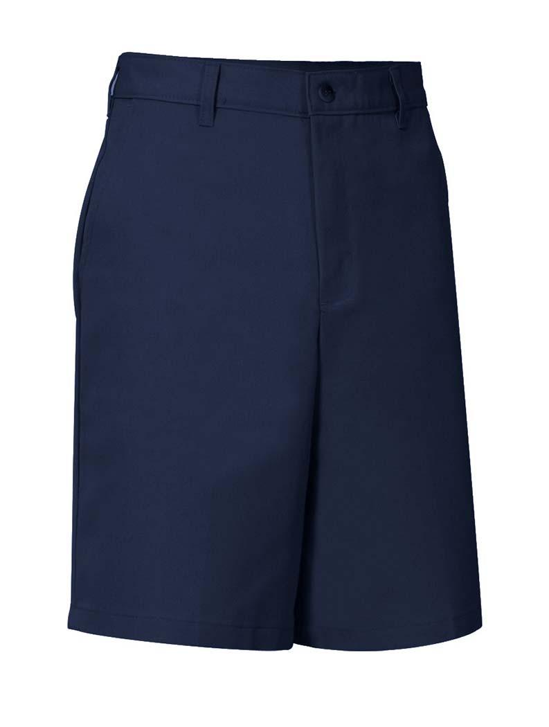 ICS Boys' Flat-Front Adjustable Waist Navy Dress Shorts w/ Logo