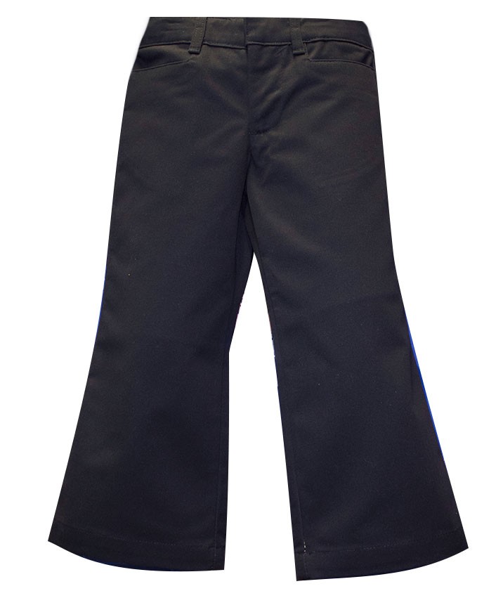 Women's Junior Navy Flat Front Pants