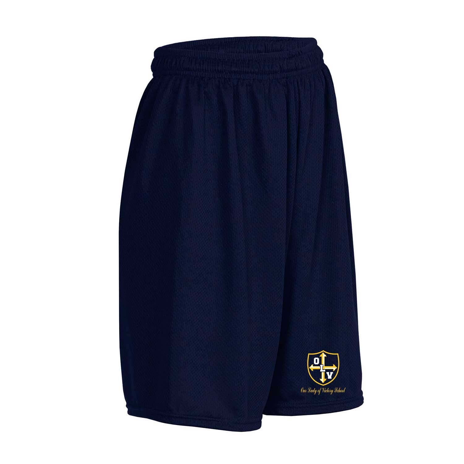 OLV Navy Gym Shorts w/ School Logo