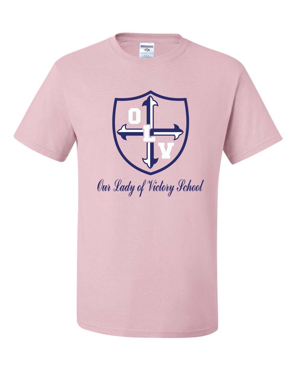 OLV  S/S Spirit T-Shirt w/ Navy Logo - Please Allow 2-3 Weeks for Delivery