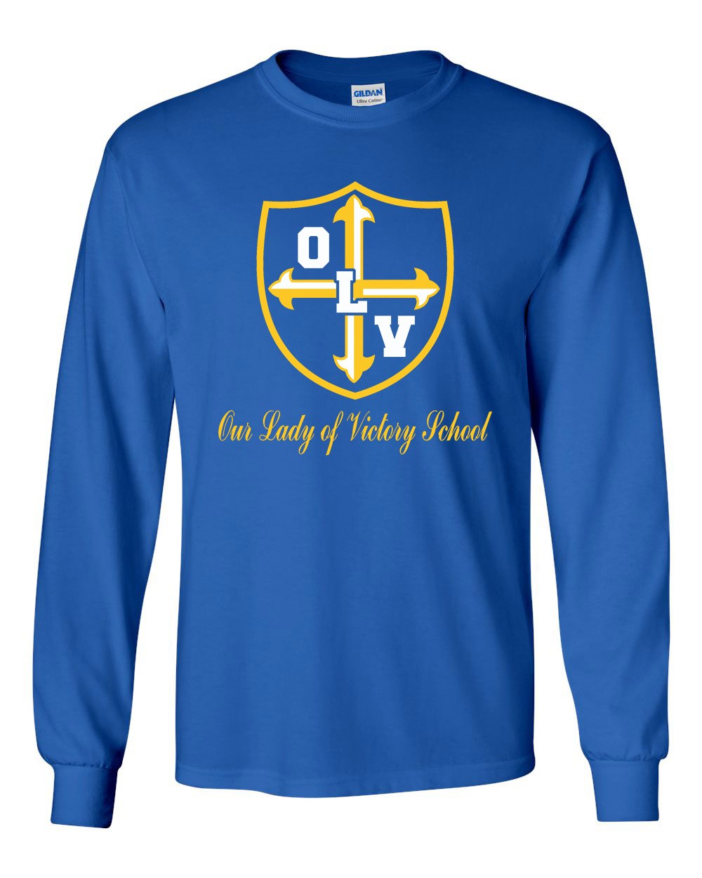 OLV  L/S Spirit T-Shirt w/ Gold Logo - Please Allow 2-3 Weeks for Delivery