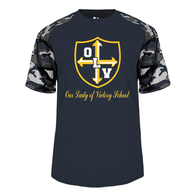 OLV S/S Spirit Camo T-Shirt w/ Gold Logo - Please Allow 2-3 Weeks for Delivery