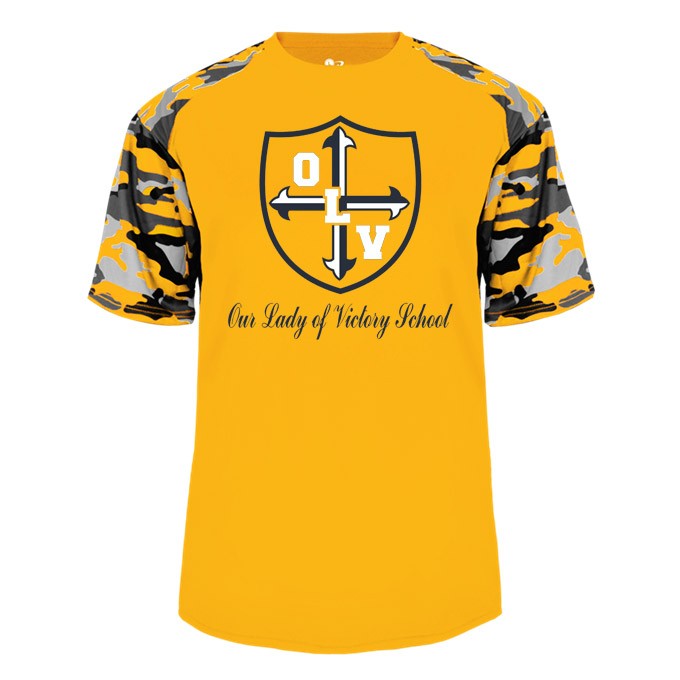 OLV S/S Spirit Camo T-Shirt w/ Navy Logo - Please Allow 2-3 Weeks for Delivery