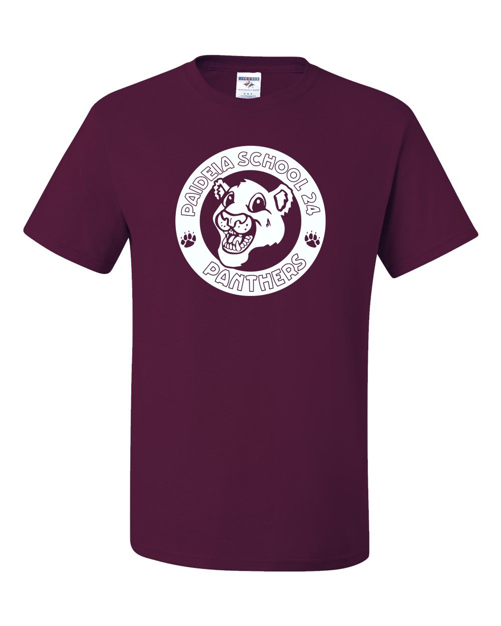 Paideia School 24 Maroon S/S Gym T-Shirt w/ School Logo