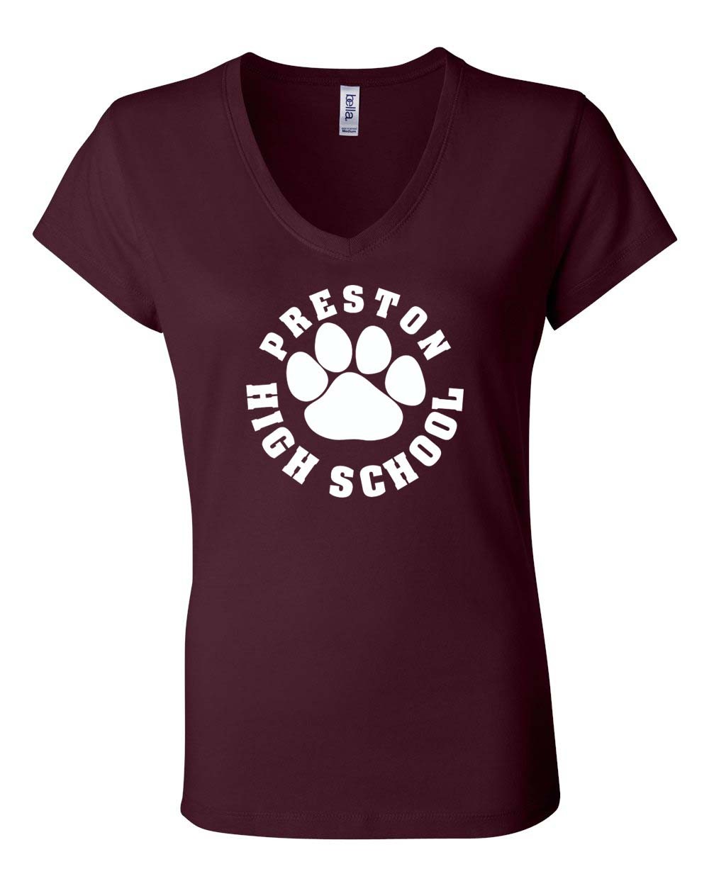 PHS Spirit S/S Ladies V-Neck T-Shirt w/ White Logo - Please allow 2-3 Weeks for Delivery