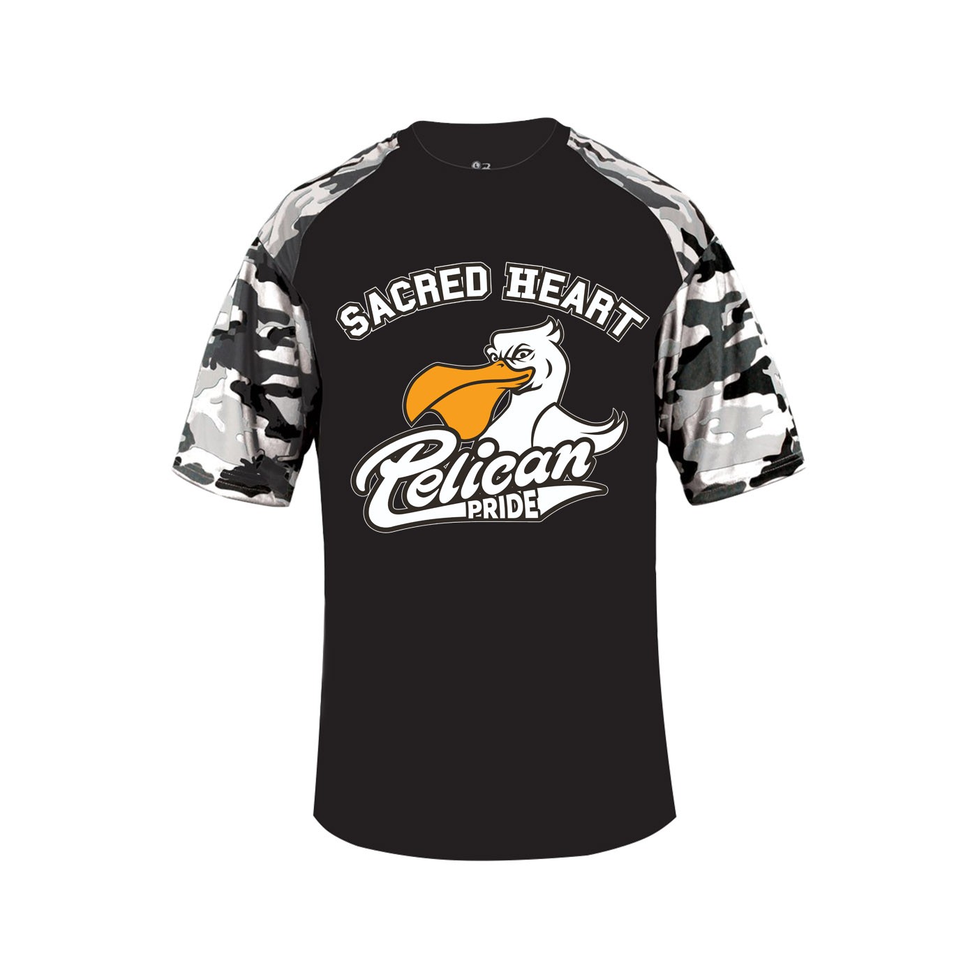 SHS Spirit Pelican Pride S/S Camo T-Shirt w/ Logo - Please Allow 2-3 Weeks for Delivery