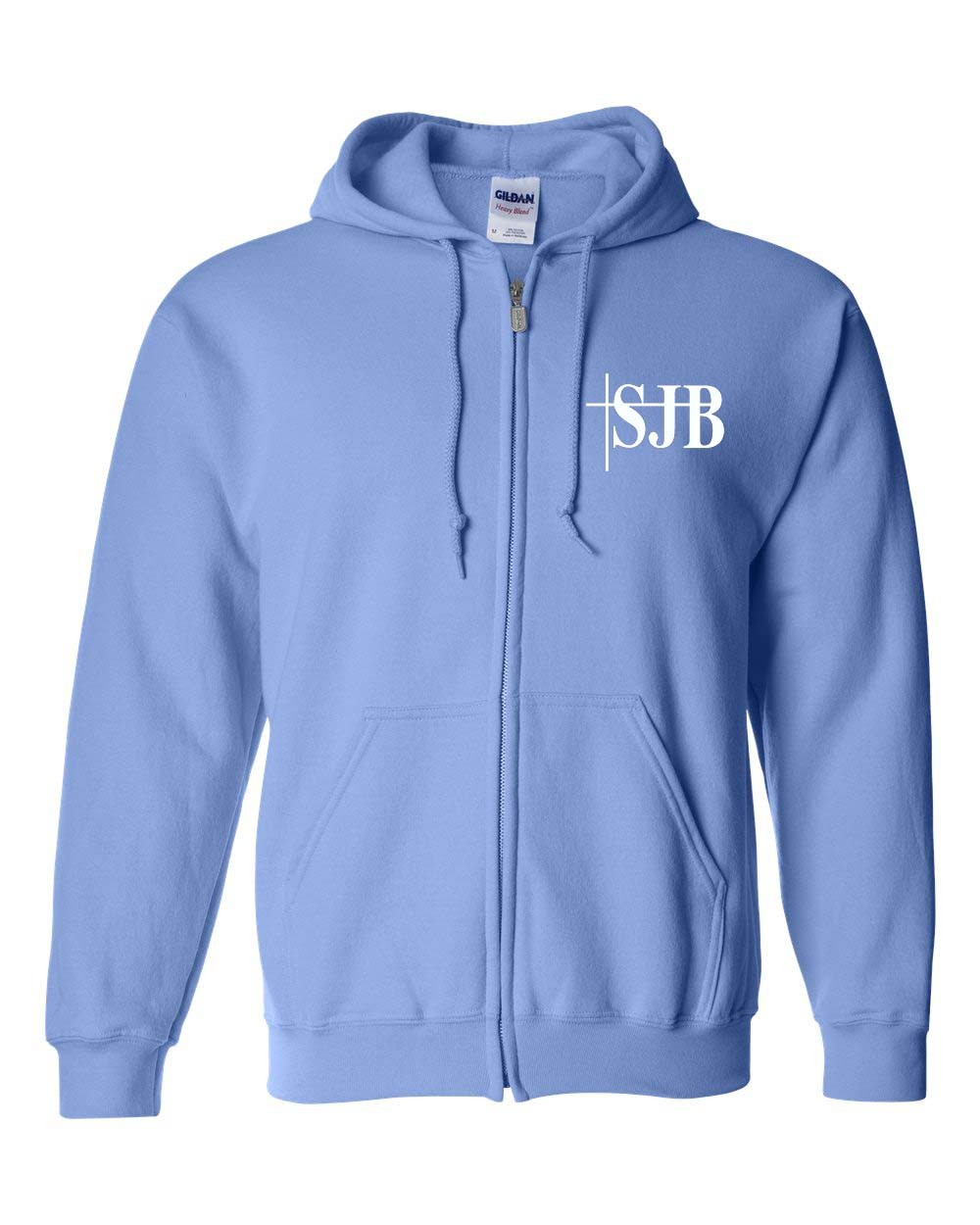SJB Carolina Blue Zipper Hoodie w/ Logo