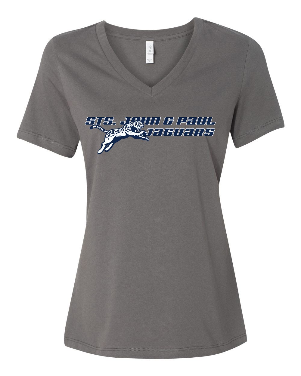 SJP Spirit Wear Women's V-Neck S/S T-shirt w/ Jaguar Logo - Please Allow 2-3 Weeks for Delivery