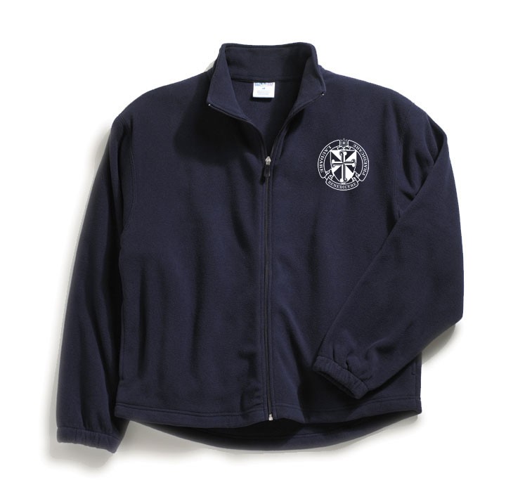 SJP Full-Zip Navy Microfleece w/ Logo (Grades PreK-4)