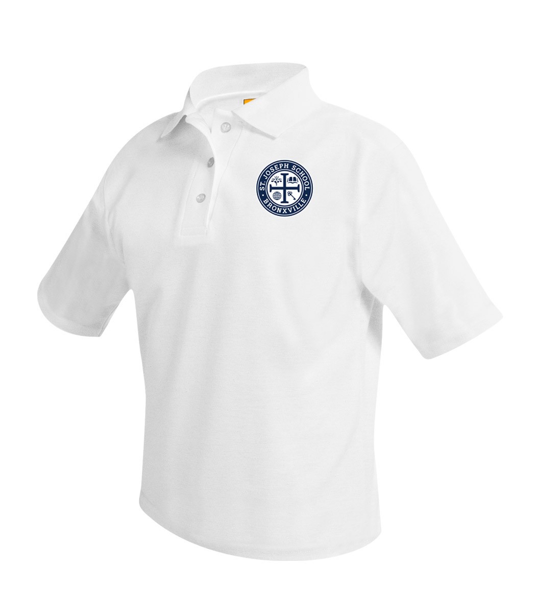 SJS White S/S Polo w/ School Logo