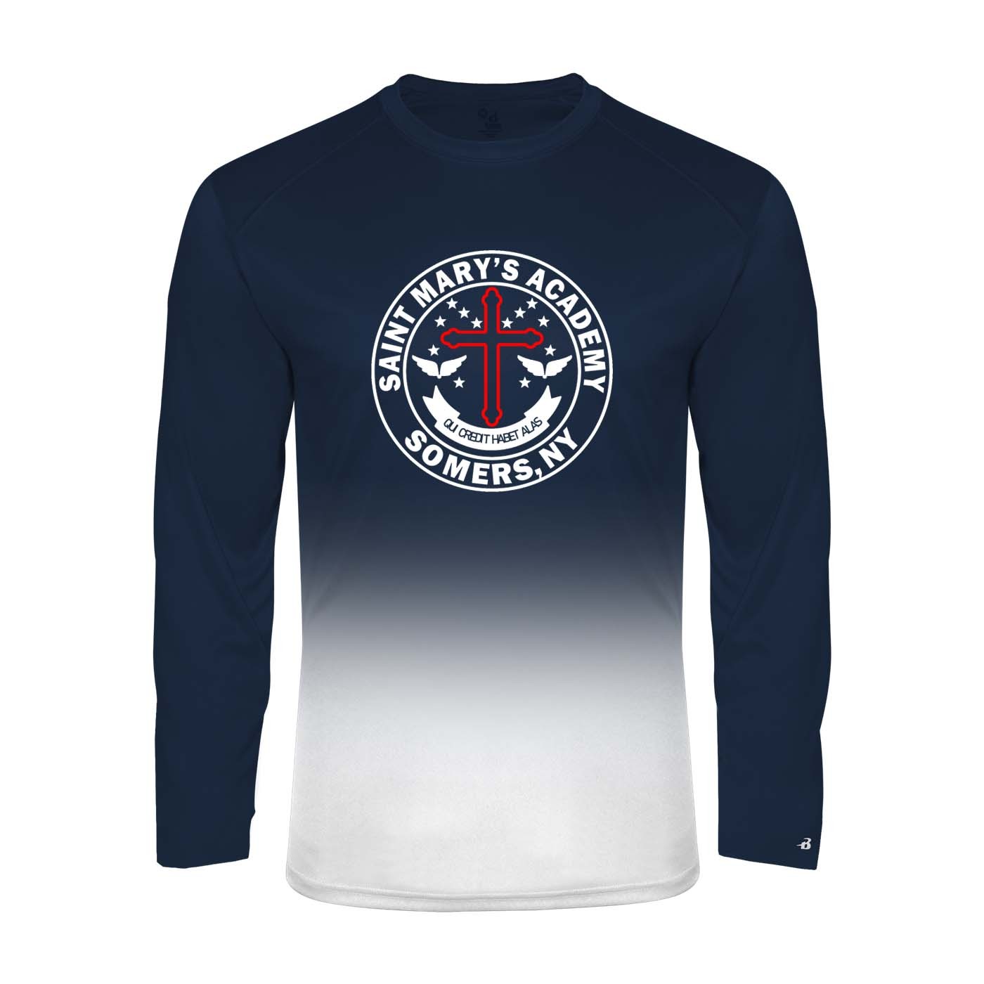 SMA Ombre L/S Spirit T-Shirt w/ Crest Logo - Please Allow 2-3 Weeks for Delivery