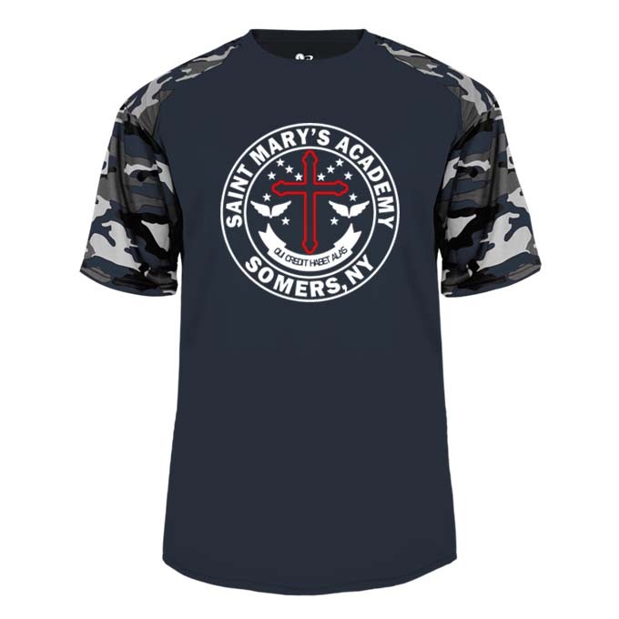 SMA Spirit S/S Camo T-Shirt w/ Crest Logo - Please Allow 2-3 Weeks for Delivery