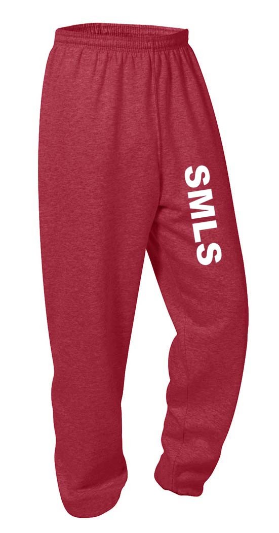 SMLS Red Gym Sweatpants w/ Optional School Logo