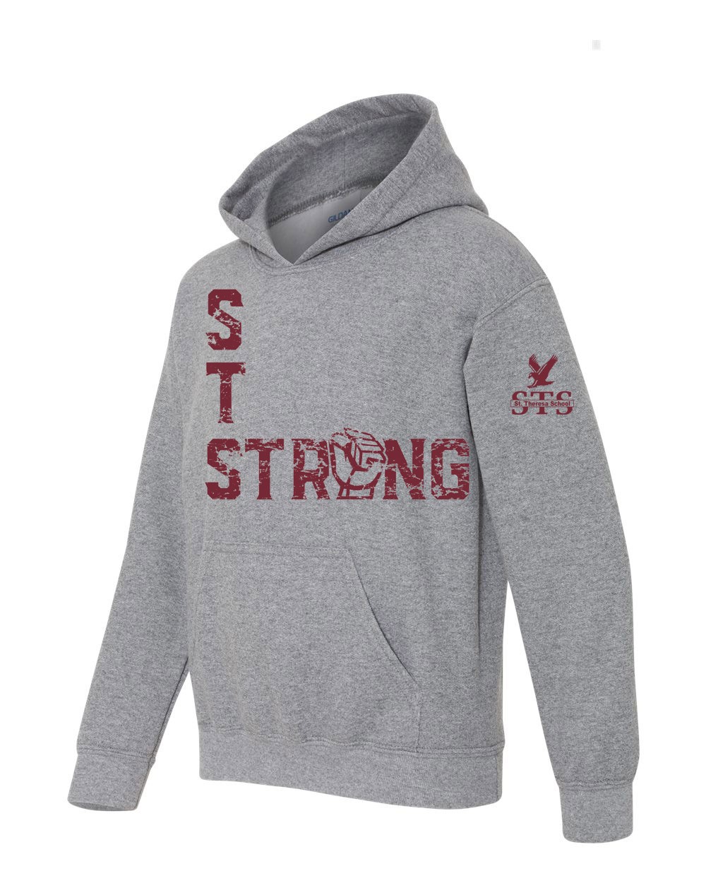 STS Strong Fist Spirit Pullover Hoodie w/ Maroon Logo - Please allow 2-3 Weeks for Delivery