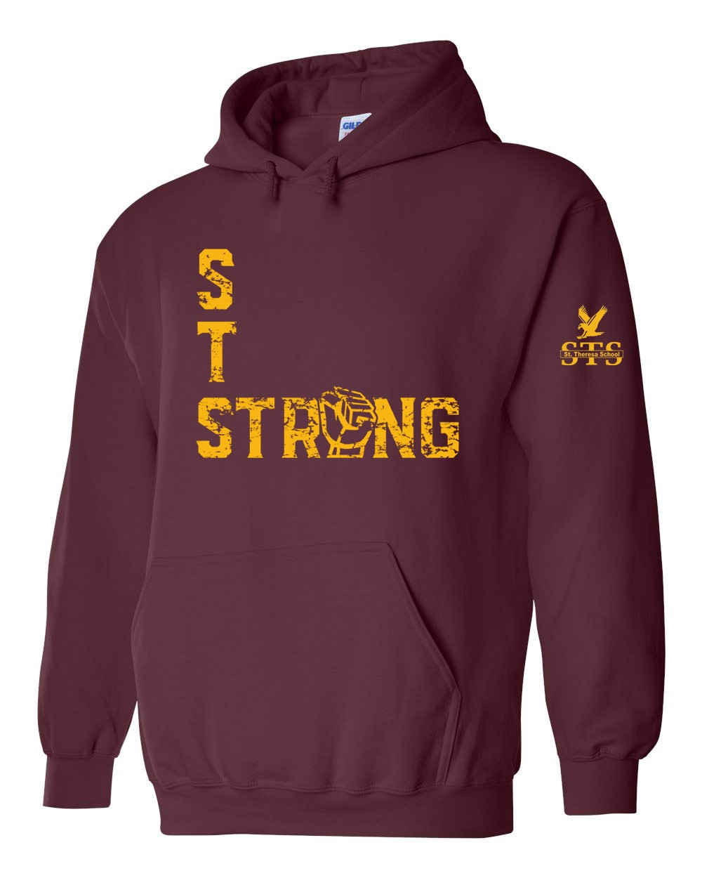 STS Strong Fist Spirit Pullover Hoodie w/ Gold Logo - Please allow 2-3 Weeks for Delivery