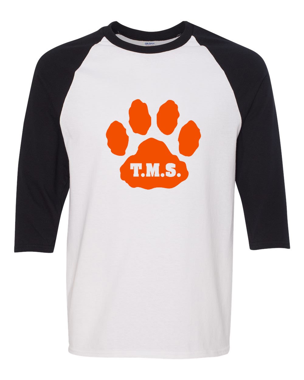 T.M.S. Spirit Three Quarter Sleeve Ringer T-Shirt w/ Paw Logo* - Please Allow 2-3 Weeks for Delivery