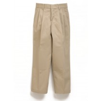 Boys Khaki Pleated Adjustable Waist Pants* Final Sale, No Returns, No Exchange