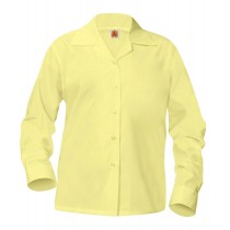 Girls Yellow L/S Pointed Collar Blouse
