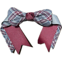 Plaid 06T Scrunchie with Bow and Ribbon