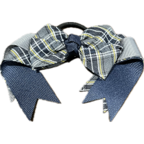 Plaid 42 Scrunchie with Bow and Ribbon