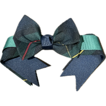 Plaid 83 Scrunchie with Bow and Ribbon