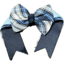 Plaid 85 Scrunchie with Bow and Ribbon