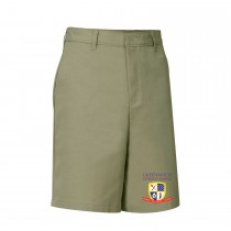 GCS Boys' Flat-Front Adjustable Waist Khaki Dress Shorts w/ Logo