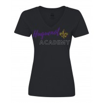 HA Spirit S/S Ladies V-Neck T-shirt w/ Huguenot's Logo - Please Allow 2-3 Weeks for Delivery