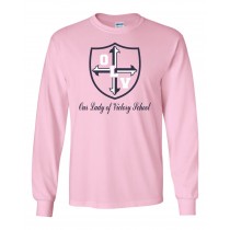 OLV  L/S Spirit T-Shirt w/ Navy Logo - Please Allow 2-3 Weeks for Delivery