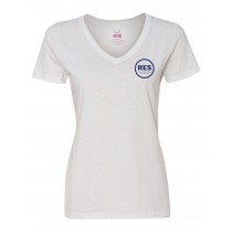 Resurrection Spirit S/S Women's V-Neck T-Shirt w/ Navy Logo - Please Allow 2-3 Weeks for Delivery
